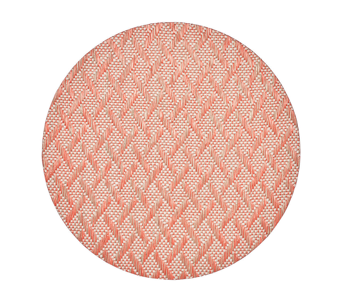 Round Basketweave Placemat in orange