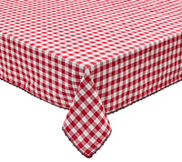 Kim Seybert Luxury Check Tablecloth in Red & Navy