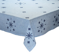 Kim Seybert Luxury Fez Tablecloth in Periwinkle & Navy