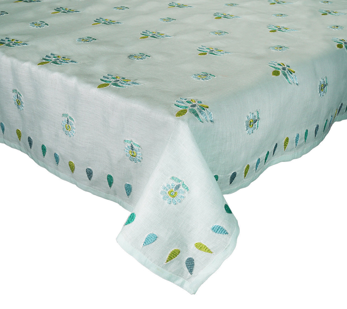 Lima Tablecloth in Seafoam & Green