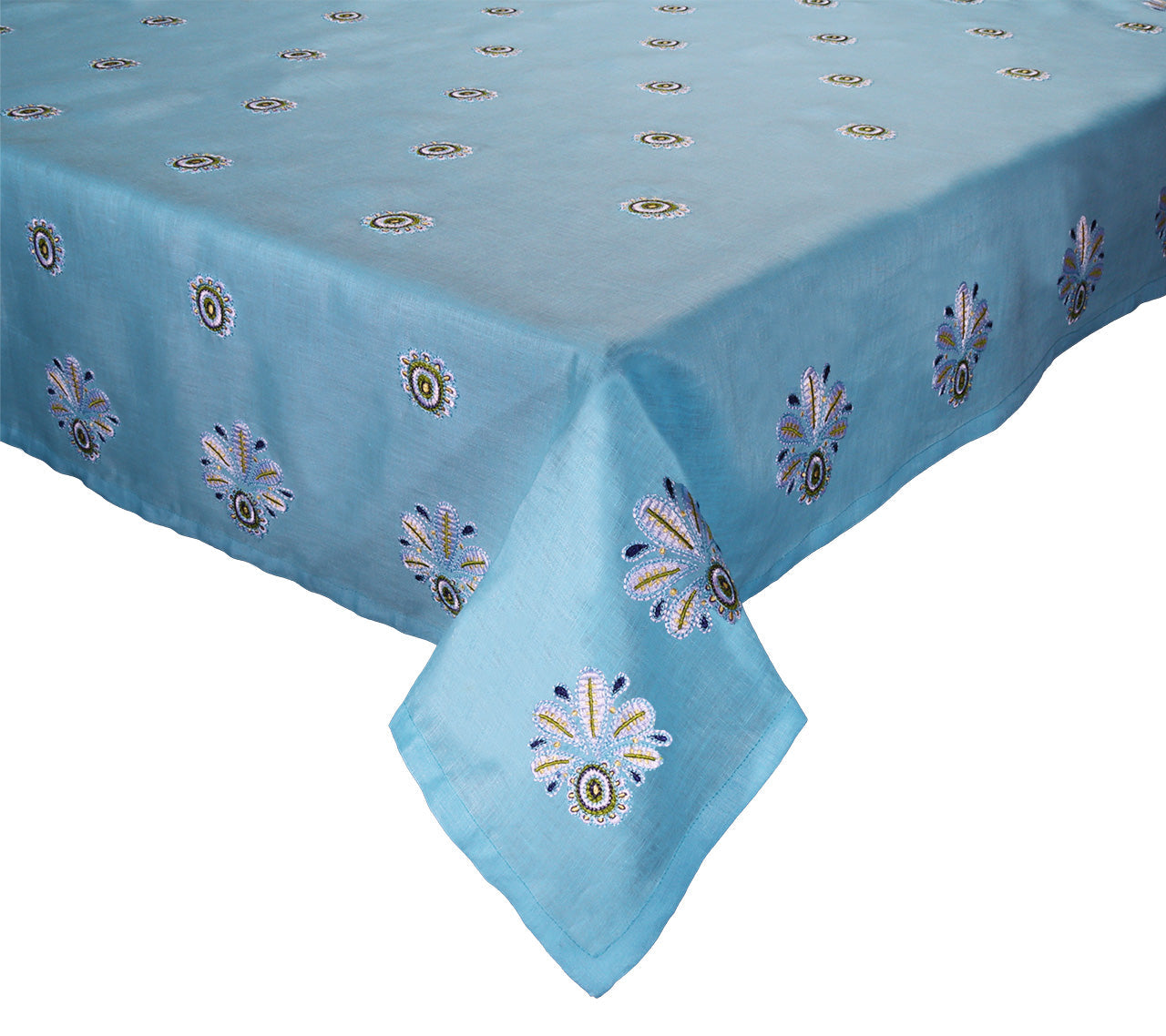 Flores Tablecloth in Turquoise & Green