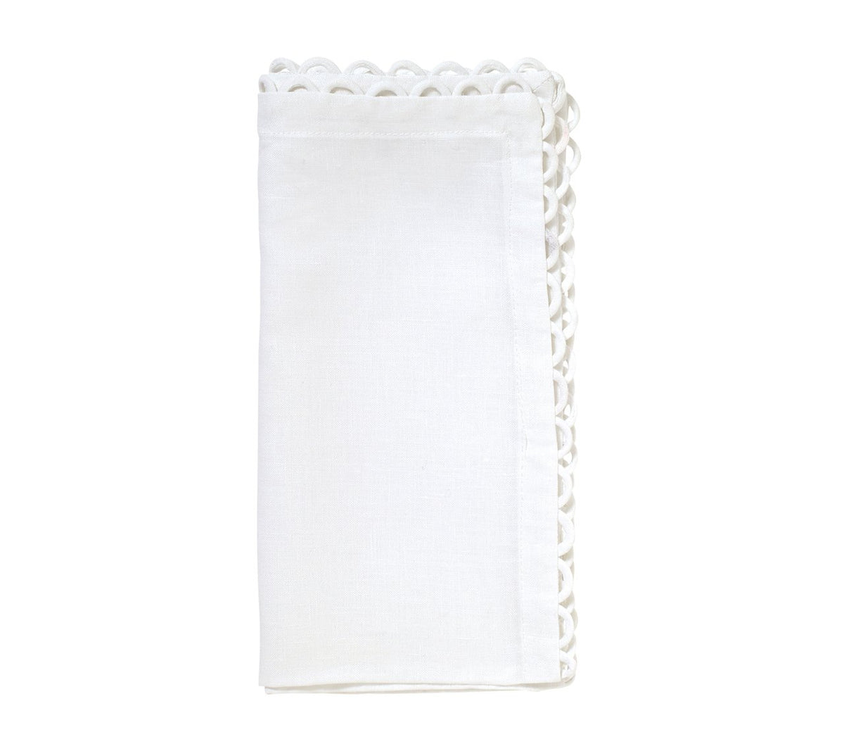 Kim Seybert Luxury Loop Edge Napkin in White