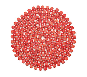 Kim Seybert Luxury Round Bamboo Placemat in Coral